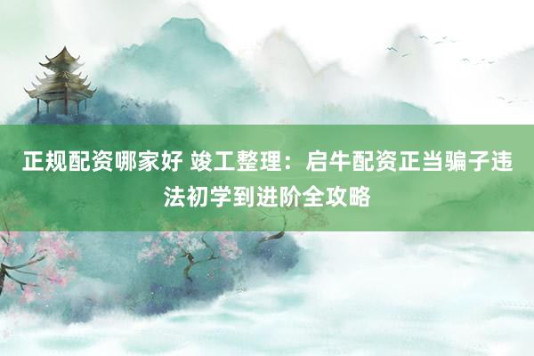 正规配资哪家好 竣工整理：启牛配资正当骗子违法初学到进阶全攻略